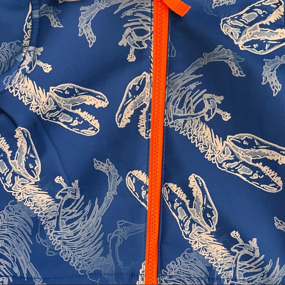 NWT Toddler Boy Dinosaur Print Softshell Jacket Cat & Jack Blue orange - Picture 6 of 10